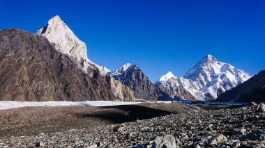 K2 ve Concordia karakurum Dağları Pakistan üzerinden geniş tepe