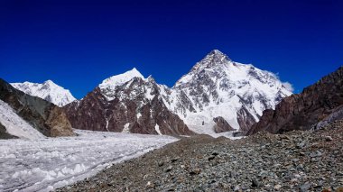 K2 ve Concordia karakurum Dağları Pakistan üzerinden geniş tepe