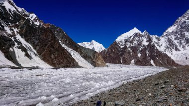 K2 ve Concordia karakurum Dağları Pakistan üzerinden geniş tepe