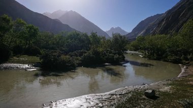 Braldu Nehri Kuzey Pakistan, K2 manzara trekking iz karakurum aralığında, Pakistan karakurum Dağları'nda trekking