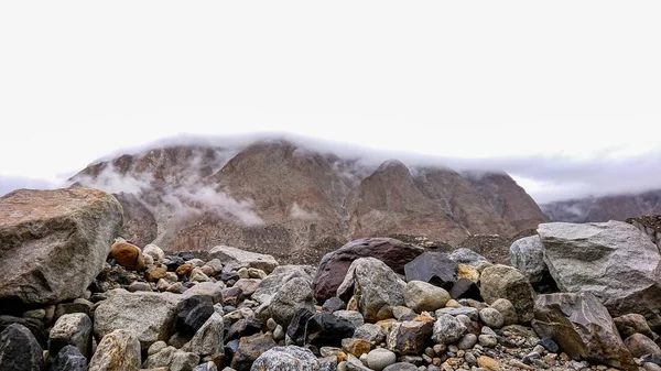 Vrchol Hory Masherbrum Kempu Goro Ráno Base Campu Pákistán — Stock fotografie