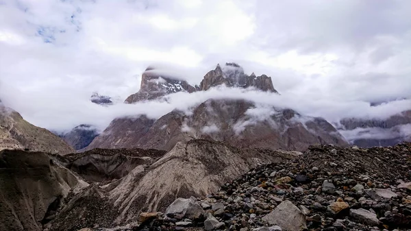 Masherbrum Mountain Peak Goro Camp Morgen Base Camp Pakistan — Stockfoto
