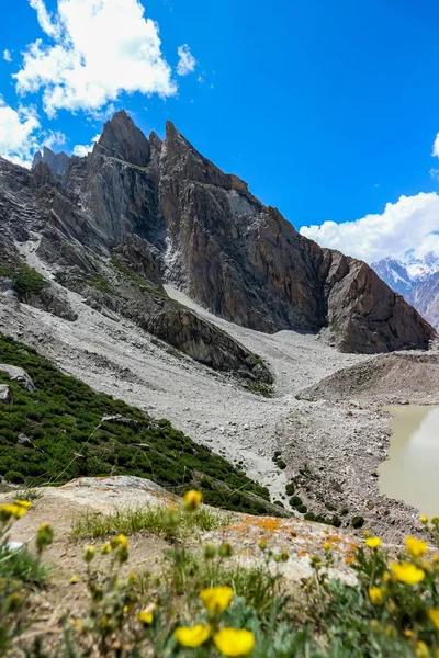 Prachtige Landschap Van Laila Peak Gondogoro Gletsjer Karakorum Berg Zomer — Stockfoto