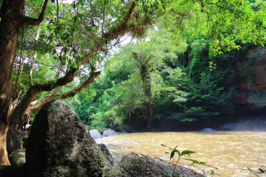 Haew ilgilenmemi şelale, şelale Khao Yai Milli Parkı, Tayland yağmur ormanlarında