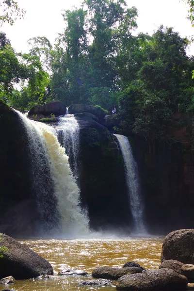 Cascada Haew Suwat Cascada Selva Tropical Del Parque Nacional Khao — Foto de Stock