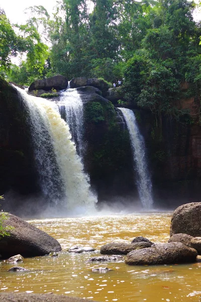 Haew Suwatem Vodopád Vodopád Deštném Pralese Národním Parku Khao Yai — Stock fotografie