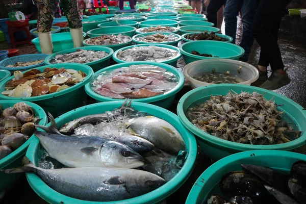Ринок Єтнамських Морепродуктів Can Gio Хошимін Єтнам — стокове фото