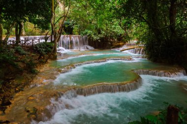 Luang Prabang, Laos Tat Kuang Si Şelaleler Güzel manzara