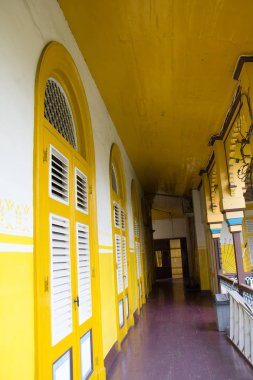 Medan, Endonezya - 18 Eylül 2017 : Maimun Sarayı veya Maimoon Sarayı Endonezya İçinde: Istana Maimun Deli Sultanlığı'nın istana kraliyet sarayı ve başkent Medan'da da bilinen bir simge yapıdır.