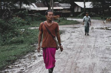 14 Eylül 2019 : Tambon Mae Chan District, Tak, Tayland'daki tüm etnik gruplar çok fakir ama güzel bir kültüre sahip, Bu Karen İnsanlar iyi bir kalbi var