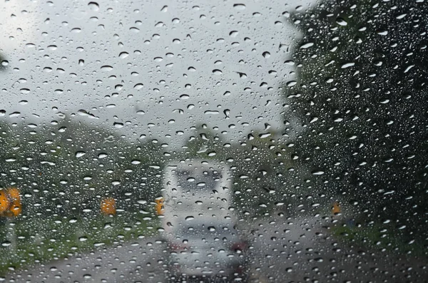 Gota Chuva Vidro Carro — Fotografia de Stock