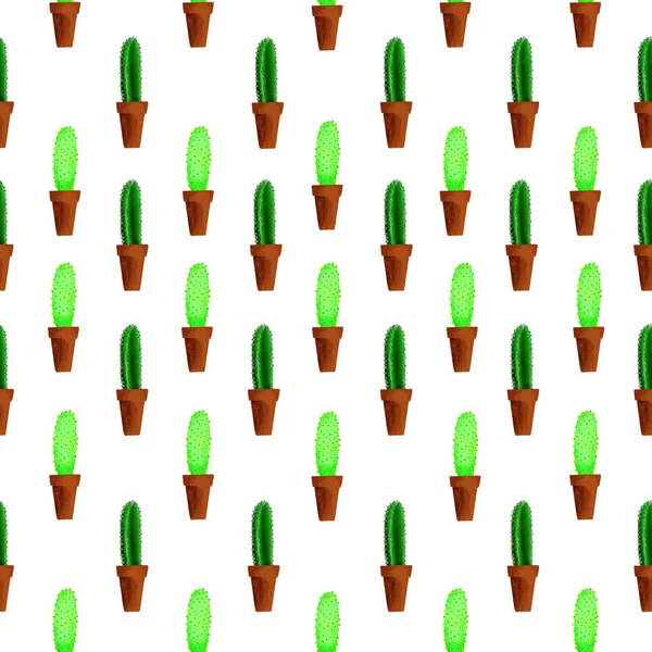 pattern with cacti, suitable for textiles or postcards, wrapping paper.Seamless pattern with different cacti. Perfect for fabric, textile.