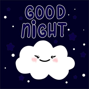 Soyut bulut. İyi geceler kartı. Tatlı rüyalar tasarım, vektör illüstrasyon