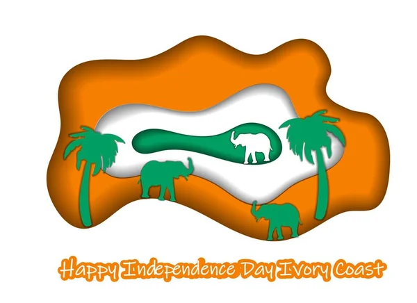 Kreative Illustration für den Unabhängigkeitstag der Elfenbeinküste. — Stockvektor