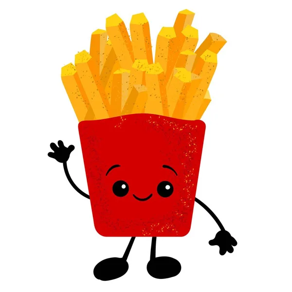 Fry Day vector nacional francés. Cubo con iconos de papas fritas. Comida de vacaciones americana. Día Nacional de la Libertad Francesa 13 de julio. Día importante . — Vector de stock