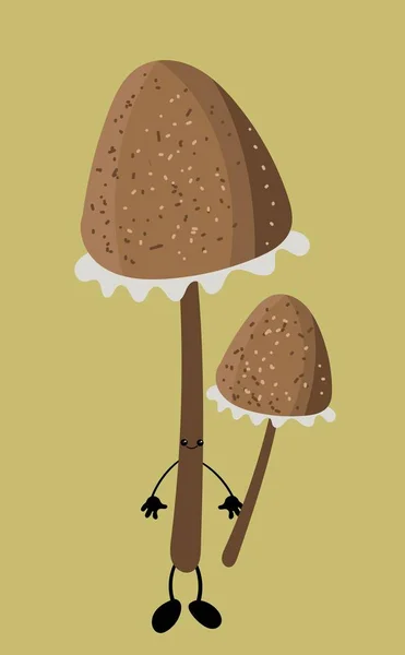 Cogumelos personagem mágica outono cogumelos para crianças s aprendizagem ou logotipo para o seu projeto ou cogumelo negócio . — Vetor de Stock