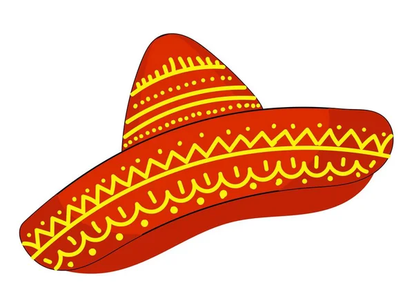 Hat Cinco de Mayo. Vector illustration of sombrero holiday symbol. Isolated on white background Vector illustration. — Stock Vector