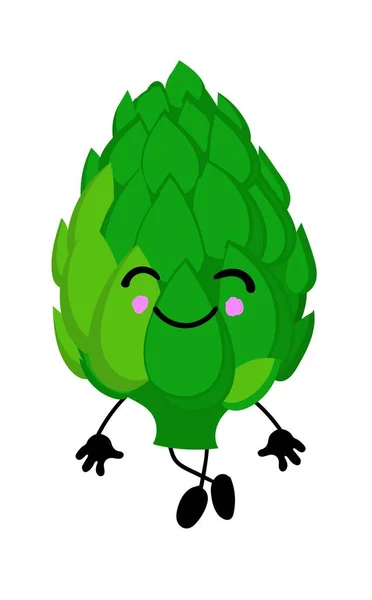 Alcachofra saudável, produto agrícola orgânico. Vegetais verdes, feitos em estilo plano de desenho animado. Ilustração vetorial . — Vetor de Stock