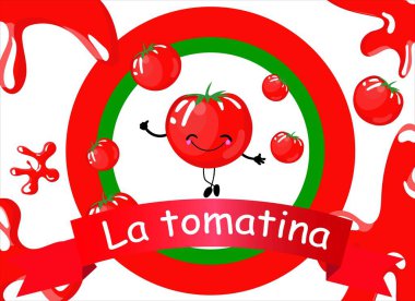 İspanyol festivali la tomatina için soyut tasarımlar..