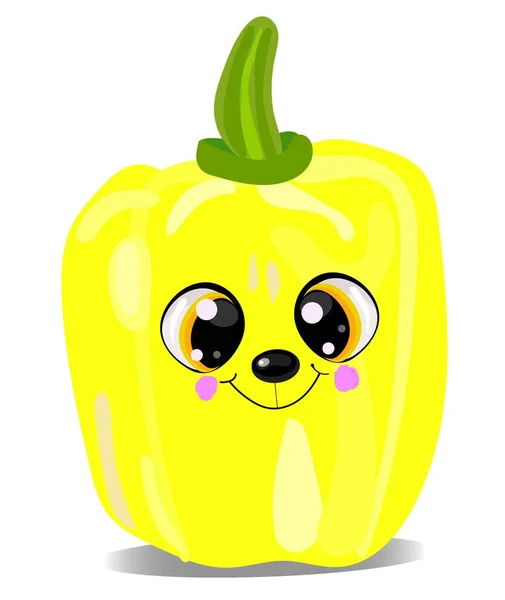 Bulgarische Paprika. cute pepper.poster design.character mit einem Lächeln — Stockvektor