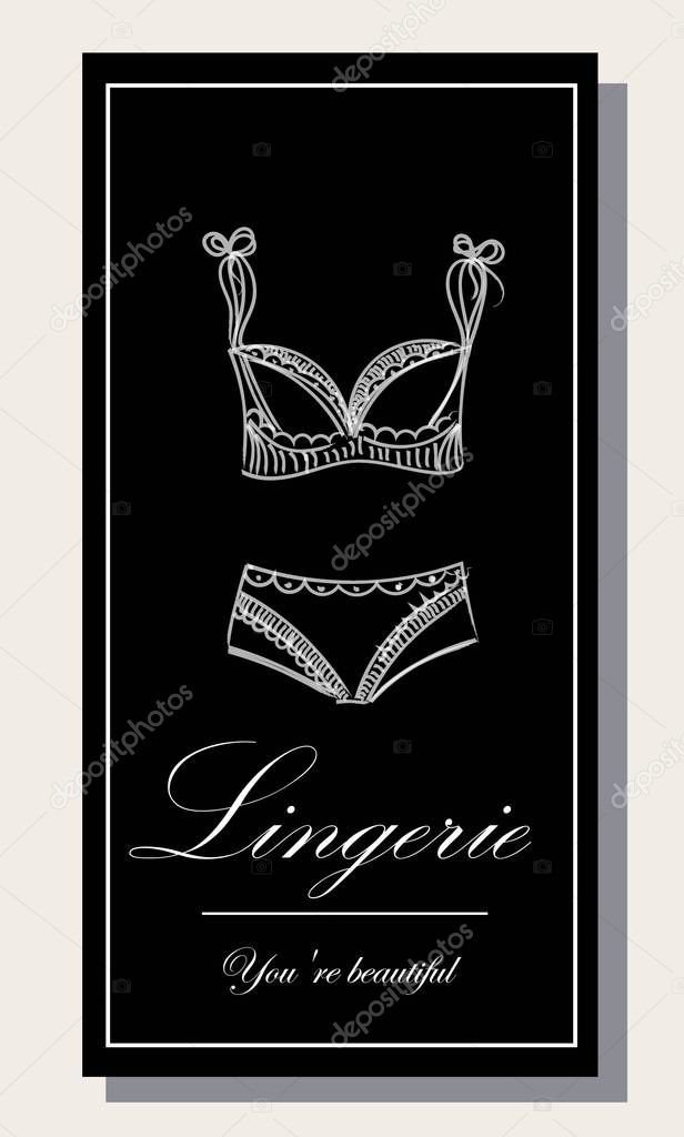 Logo y patron sin costuras para la coleccion de lenceria femenina de moda boceto de ilustracion