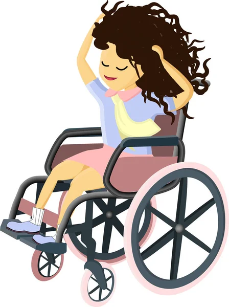 Okul üniformalı bir kız. Engelliler için eğitim..