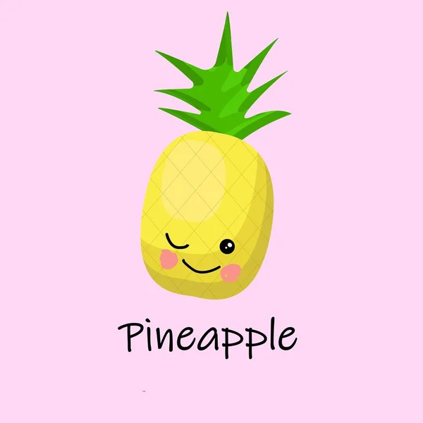 Roztomilý pineappleon roztomilý ananas grafika pro tisk trička — Stockový vektor