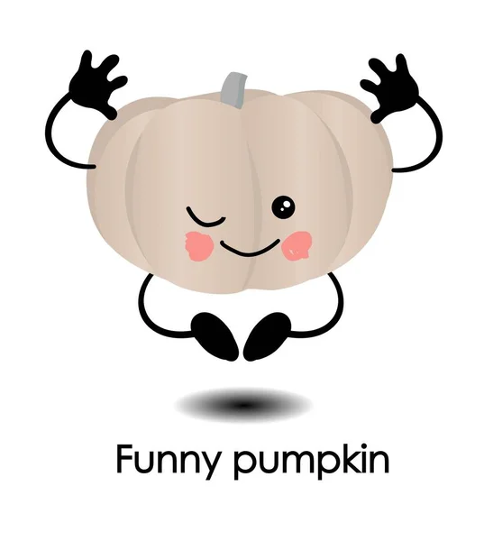 Carte postale pour Halloween. Citrouille personnage mignon avec les bras, les jambes et le visage .. — Image vectorielle