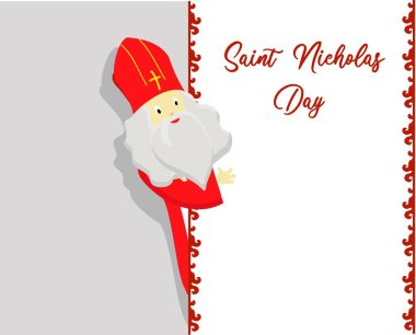 St. Nicolas day. Greeting card for the sinterclass. Holiday gifts in a red bag.. clipart