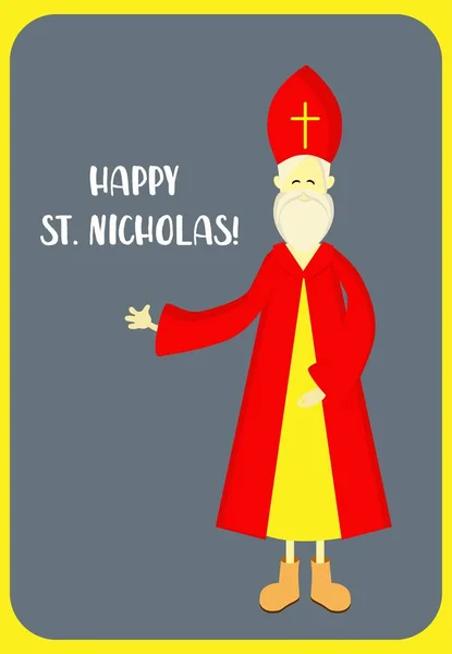 St. nicolas day. 6. Dezember und 19. Dezember Sinterklaas auf weißem Hintergrund.. — Stockvektor