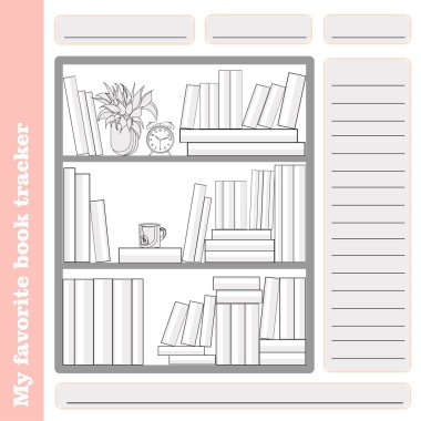 Aylık alışkanlık boş iz sürücü şablonu. Okuyorum. Tanıdık bir iz sürücü. Okunan kitaplar. Literature listesi. Resim..