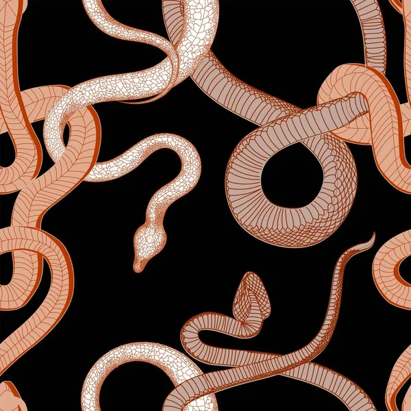 ヘビのエキゾチックなパターン ヘビの皮 ベクトルイラスト シームレスなパターンを再現 — ストックベクタ