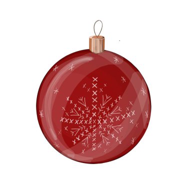 Noel balosu. Noel oyuncağı. Noel ağacı için süsleme. kırmızı noel balosu.