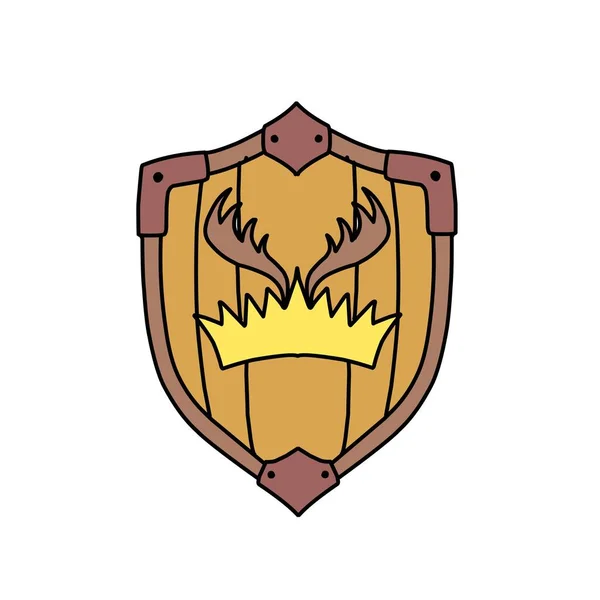 Escudo Com Brasão Armas Casa Dos Bratheons Jogo Tronos Elemento — Vetor de Stock