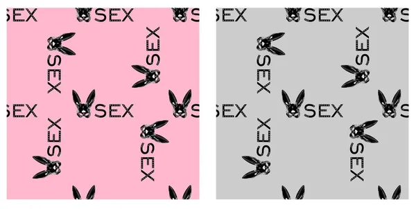 Eine Reihe Von Mustern Sex Shop Verpackungspapier Verpackungsdesign Digitales Papier — Stockvektor