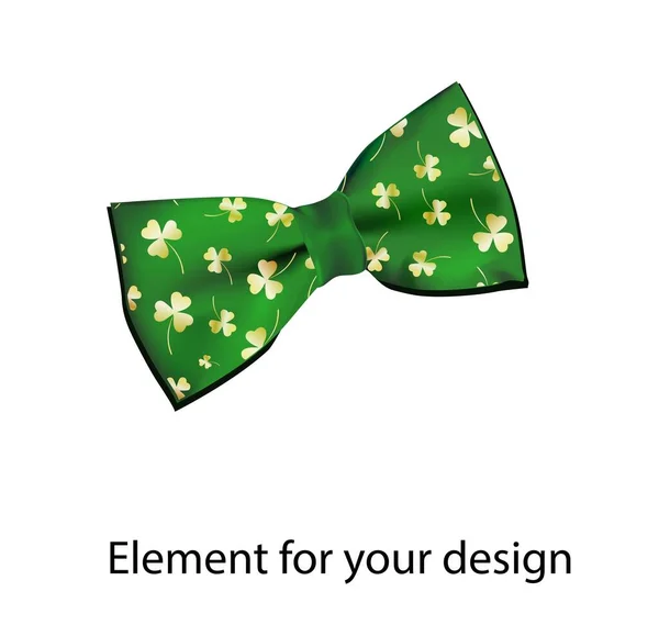 Реалистичный Элемент Дизайна Зеленая Бабочка Отпечаток День Святого Патрика Клевер — стоковое фото