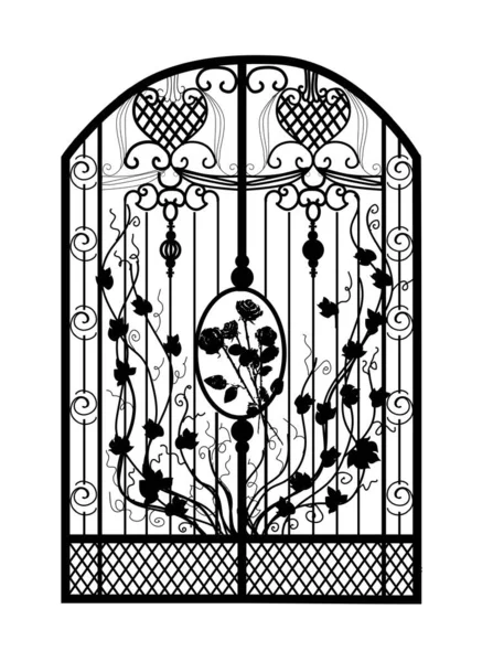 Puerta Forjada Parrilla Metal Forja Artística Ilustración Hierro — Foto de Stock
