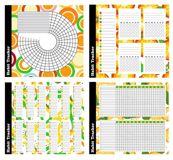 Habits Tracker Bullet Magazine Tracker Template Day Planning Illustration Useful — Stock Photo, Image