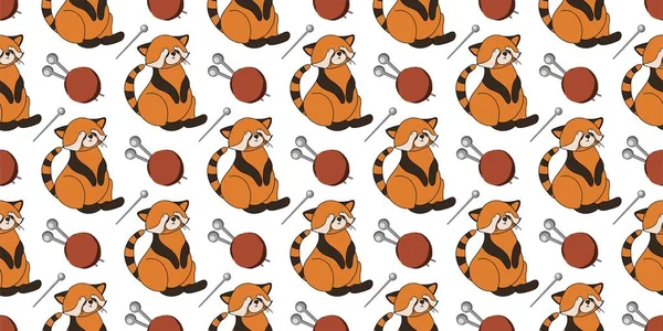 Schattige Naakte Autumn Pattern Autumn Dieren Hallo Herfst Kamer Van — Stockvector