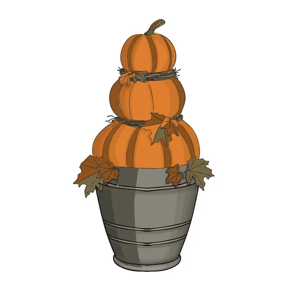 Composición Para Halloween Calabazas Ilustración Vectorial Aislada Sobre Fondo Blanco — Archivo Imágenes Vectoriales