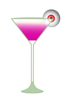 Ürkütücü Cadılar Bayramı İçkileri, Cadılar Bayramı Yemeği. DESSERT. Parti 31 Ekim 'de. Vektör illüstrasyonu.