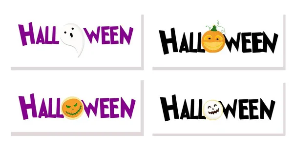 Vektor Schriftzug Happy Halloween Heitere Illustration Isoliert Auf Weißem Hintergrund — Stockvektor