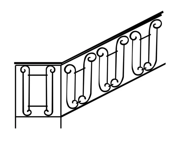 Sketch Van Gesmede Metalen Elementen Met Antieke Ornamenten Artistiek Smeden — Stockvector