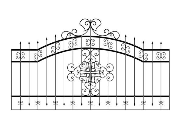 Esquisse Éléments Métalliques Forgés Avec Ornements Anciens Forgeage Artistique Appartient — Image vectorielle