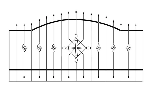 Esquisse Éléments Métalliques Forgés Avec Ornements Anciens Forgeage Artistique Appartient — Image vectorielle