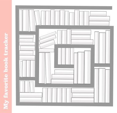 İzleyici kitap okuyor. Kitap takipçisi. Organizasyon şablonu. Çizim. Kitaplı raf.