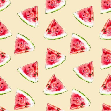 karpuz dilimleri dikişsiz desen illüstrasyon
