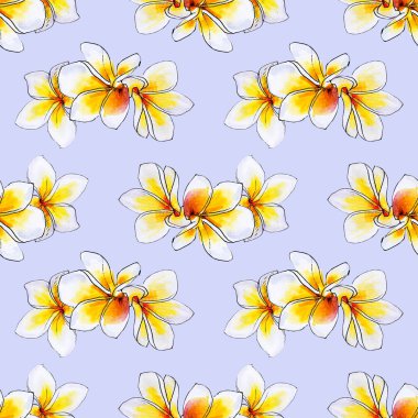 plumeria çiçekler ilerliksiz arka plan deseni