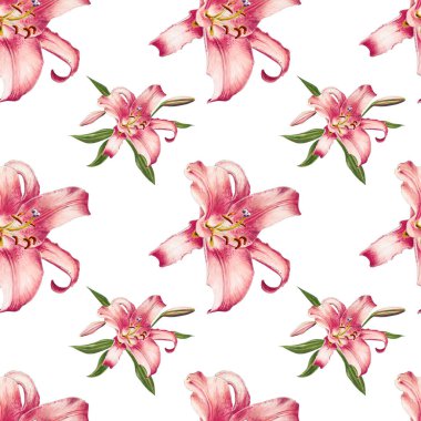 pembe zambaklar dikişsiz arka plan deseni