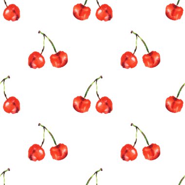 olgun kiraz dikişsiz desen illüstrasyon